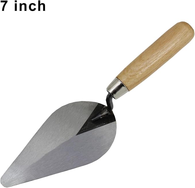 3-Pack Brick Trowel Set, 6" & 7" & 8" Pointing Trowel with Wood Handle,Masonry Hand Tool Set for Brickwork, Blockwork, Stonework, Masonry