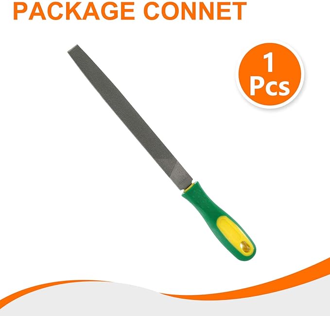 HARFINGTON Tip Coarse Cut File 8" Double Cut Teeth High Carbon Steel Hand Rasp File with Plastic Handle for Metal Wood Deburring Removing
