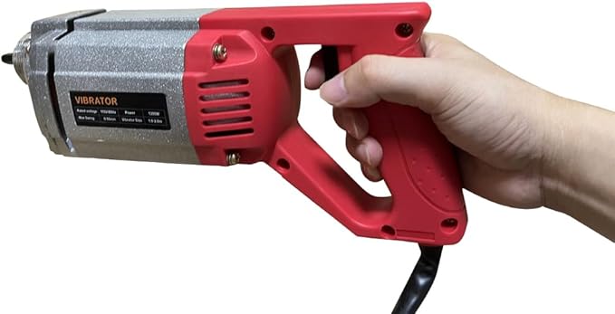 1300W Handheld Electric Concrete Vibrator Vibrating Power Tool, Air Bubble Remover, 6.6 feet Flex Hose Immersion Shaft, Aluminum Casing