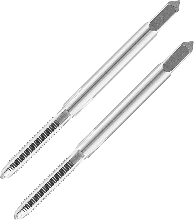 Qjaiune 2pcs M3x0.5 Machine Tap, M3 Metric Thread Tap HSS Thread Tapping Tool, 3 Straight Flutes Thread Milling Taps (M3 x 0.5)