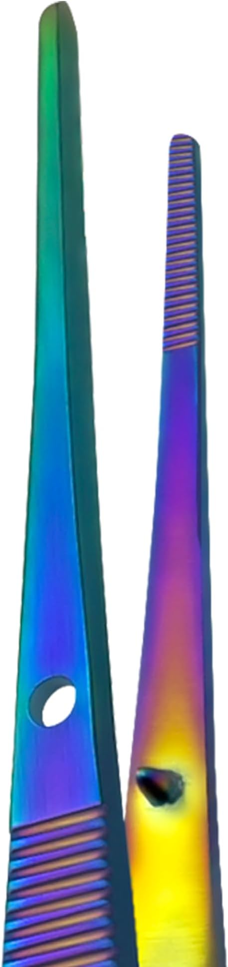 Iris Forceps 4" Rainbow - Fine Tips, Slip-Resistant Grip, Multicolor Stainless Steel Precision Craft Tool for DIY Enthusiasts