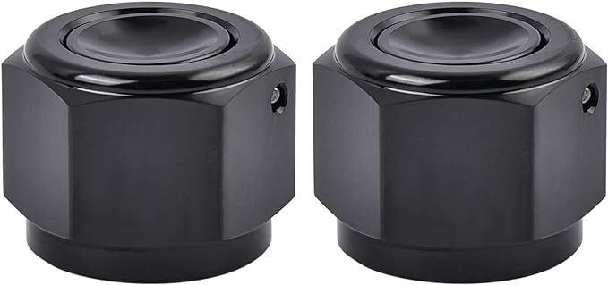 EVIL ENERGY 8AN Flare Cap Block off Fitting Plug Black 2PCS
