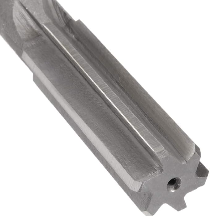 uxcell Chucking Reamer 19mm, H7 HSS Lathe Machine Reamer 6 Straight Flutes, Round Shank Milling Cutting Tool, Metric Reaming Drill Bit for Stainless Steel Metal Hole