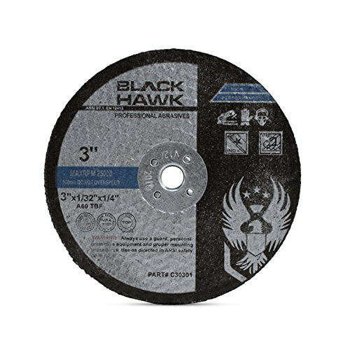 BHA Metal and Stainless Steel Cut Off Wheels for Die Grinders, 3??x 1/32??x 1/4??- 25 Pack