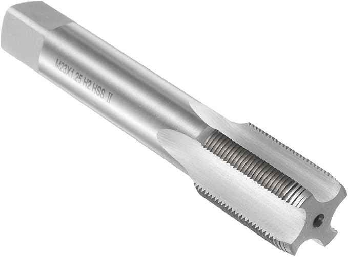 uxcell Hand Plug Tap M23 x 1.25 H2 Metric Thread Plug Style Taps Straight Flute Screw Tapping Threading Tool High Speed Steel HSS6542