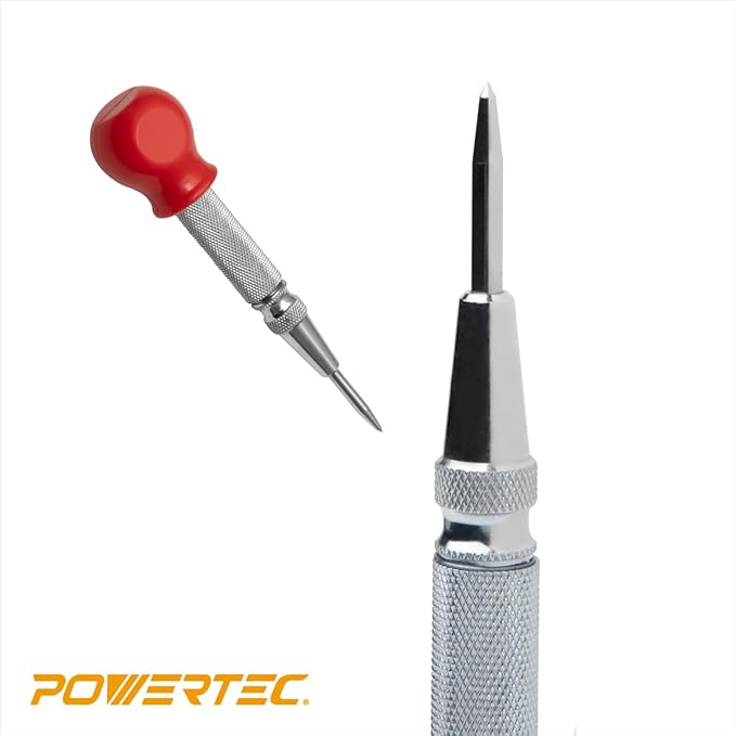 POWERTEC Cabinet Hardware Jig w/Center Punch, Drawer Jig for Installing Pulls, Knobs, Handle on Cabinet and Drawer, Woodworking Tools for Cabinet Handles, Drawer & Cabinet Pulls Installation (71412)