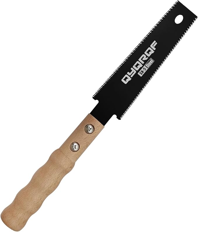 Small Hand Saw, 6 Inch Japanese Pull Saw with Double Edges 15/17 TPI Flush Cut Saw for Woodworking DIY Projects