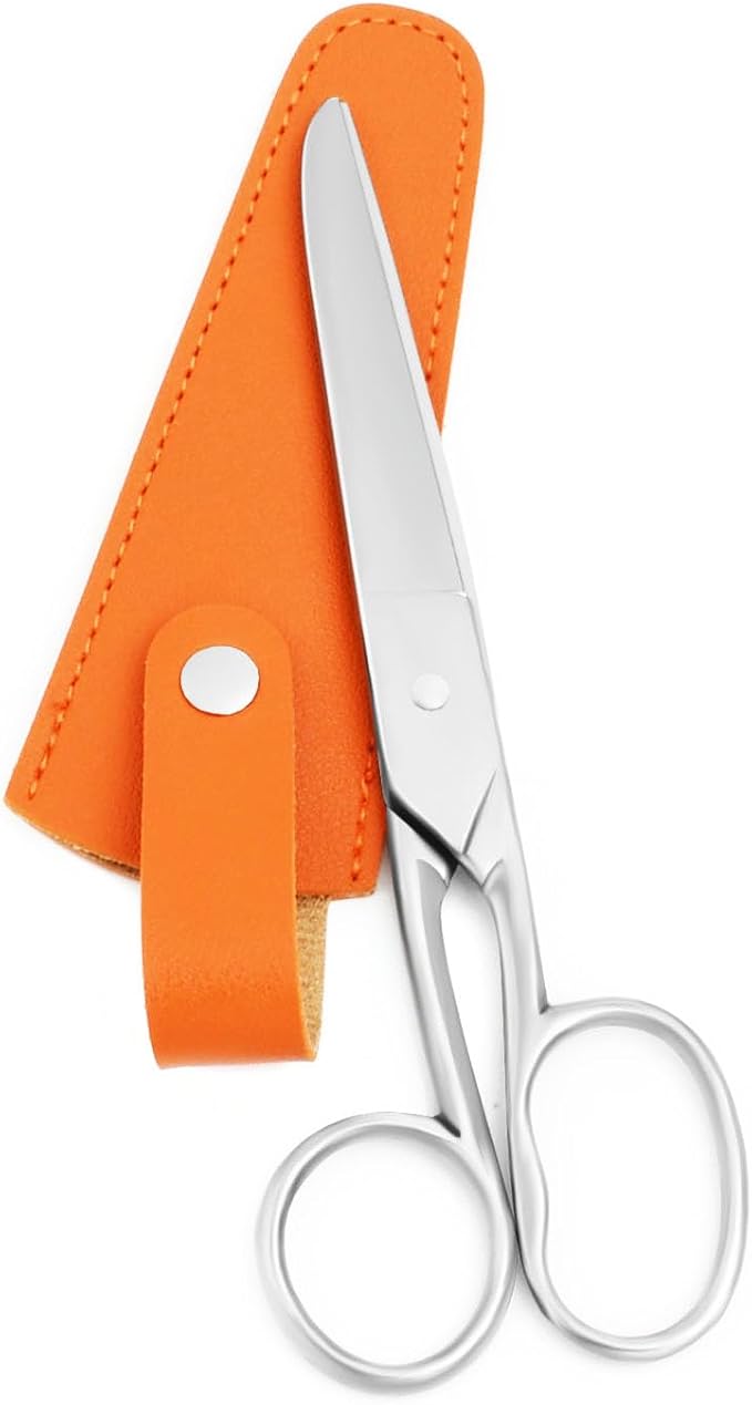 Silver Office Scissors, Heavy Duty Sewing, Tailor Fabric Sewing Paper Cutting Shears Stainless Steel Cutter Leather Art Craft Office Scissors (7 Inch)