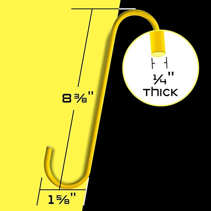 Mission Automotive Heavy-Duty Steel Brake Caliper Hangers - Durable 1/4 in Steel - Yellow, 8.4 in Depth - Powder-Coated & Caliper Hooks - Quick Brake Servicing & Automotive Hooks
