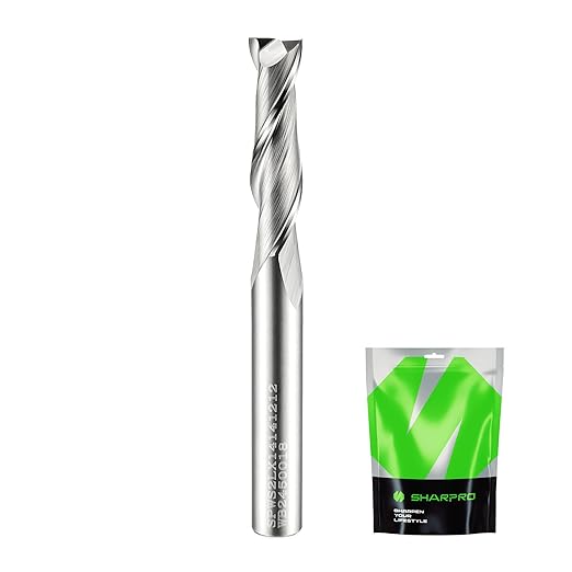 Spiral Upcut Router Bit 1/4 Inch Shank 1/4 Inch Cutting Dia. 1'' CL. Extra Long 2-1/2'' OVL. Solid Carbide Up Cut 1/4 CNC Router Bits, Ideal for Wood Inlay, Plunge Plastic