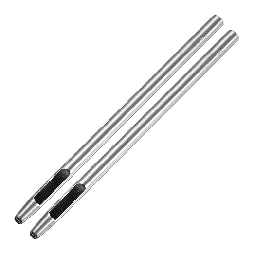 2.5MM Leather Hole Punch Tool [2PCS] - Metal Round Belt Hole Puncher Use for Leather Working & Belts & Watch Band & Paper & Plastic - [Silver Tone] Round Hollow Tools