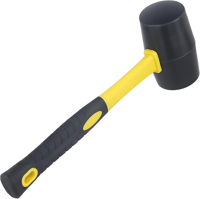 HOZEON 2 PCS 24oz Rubber Mallet Hammer,Rybber Hammer with Non-Slip Handle for Woodworking,Flooring Installation and Camping