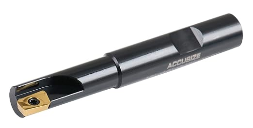 Accusize Industrial Tools 1/2'' 90 Deg Square Shoulder Indexable End Mill, 3-1/4'' Overall Length, Apkt11t3 Carbide Insert, 1 Flute, 0056-0914