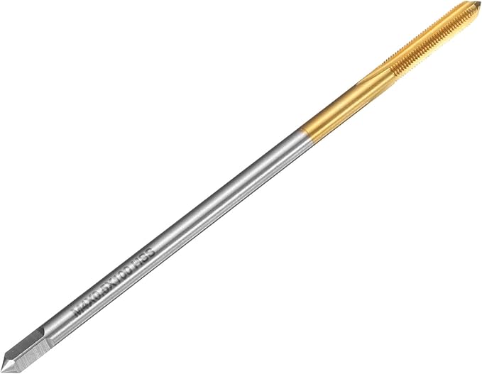 uxcell Metric Thread Tap M4 x 0.5 H2 100mm Straight Flute Screw Thread Milling Machine Taps Threading Tapping Repair Tool