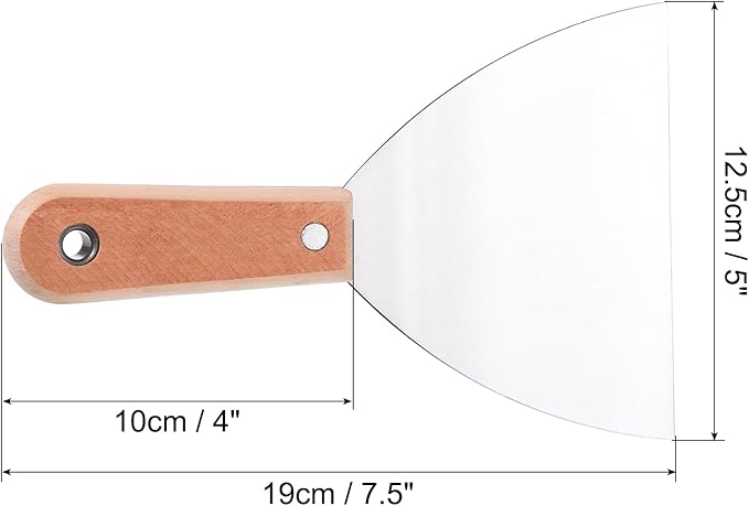 PATIKIL 5" Putty Knife, Carbon Steel Blade Scraper Tool with Wooden Handle for Repairing Wall Paint Stripping Removing Wallpaper
