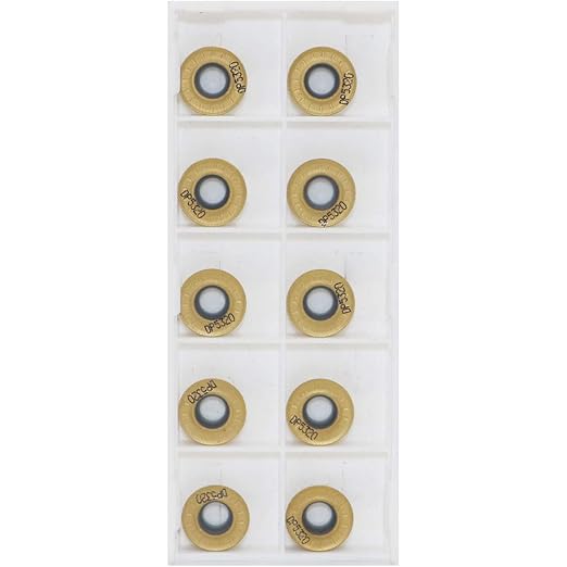 10pcs Carbide Milling Insert RPMT1204 竊?R6竊덿ound,CNC Milling Machine Indexable Milling Insert,Tungsten Steel Surface Golden Coating, Very Suitable for Processing Steel and Stainless Steel.