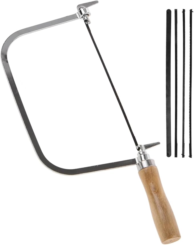 Gadpiparty Coping Saw, Wooden Handle Hand Saw Tool for Woodworking, Essential Hand for DIY Enthusiasts & Outdoor Use