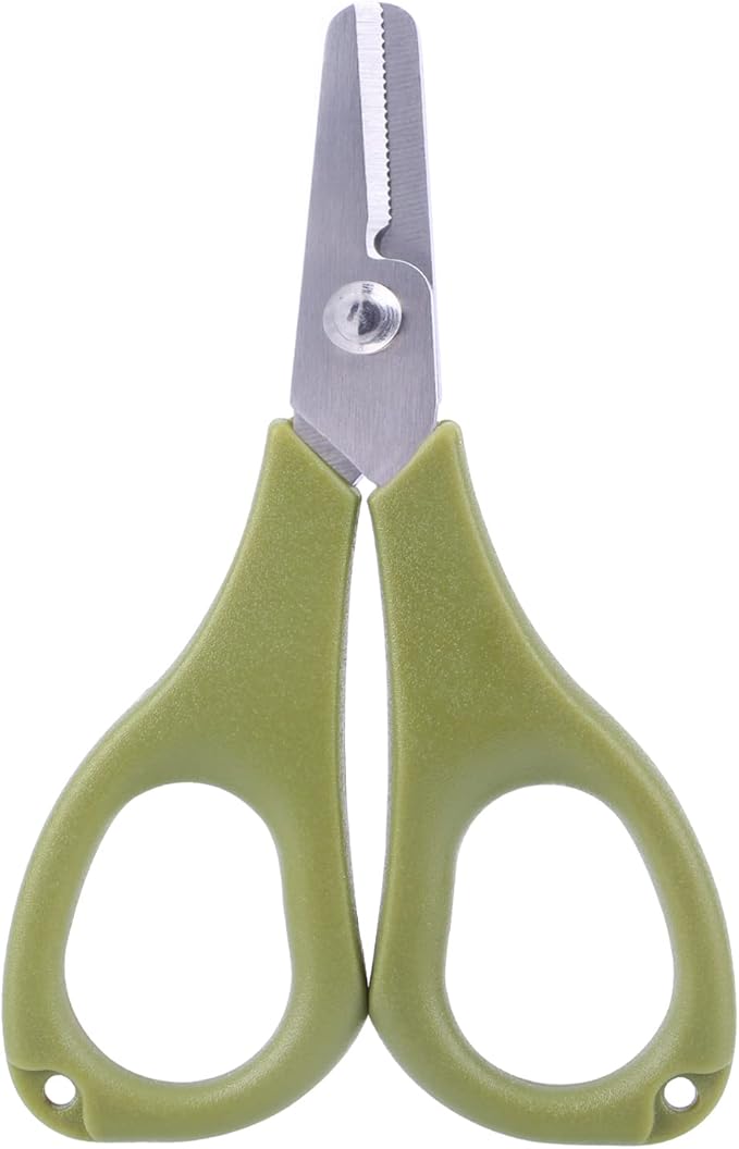 Booms Fishing Fishing Scissors for Braided Line, Fishing Line Cutter Saltwater and Freshwater, Fishing Serrated Shears with Retractor, S01