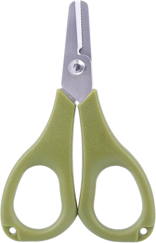 Booms Fishing Fishing Scissors for Braided Line, Fishing Line Cutter Saltwater and Freshwater, Fishing Serrated Shears with Retractor, S01