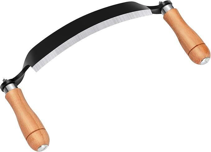 Draw Knife ??Draw Knife Woodworking Tool for Hardwood/Softwood,Duty Curved & Straight Blade Bark Peeler, Sharpen-Ready Design with Bolt-On Handles