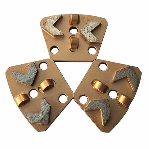 Trapezoidal Diamond Grinding Discs for Iron Horse, Warrior, XtremePolishing & ASL Grinders, PCD Clockwise, Set of 3PCS