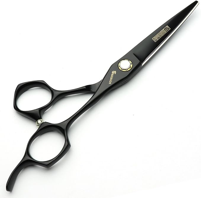 Black Hairdressing Scissors Professional Hair Scissors Pure Handmade 6 Inches (Cutting+Thinning)