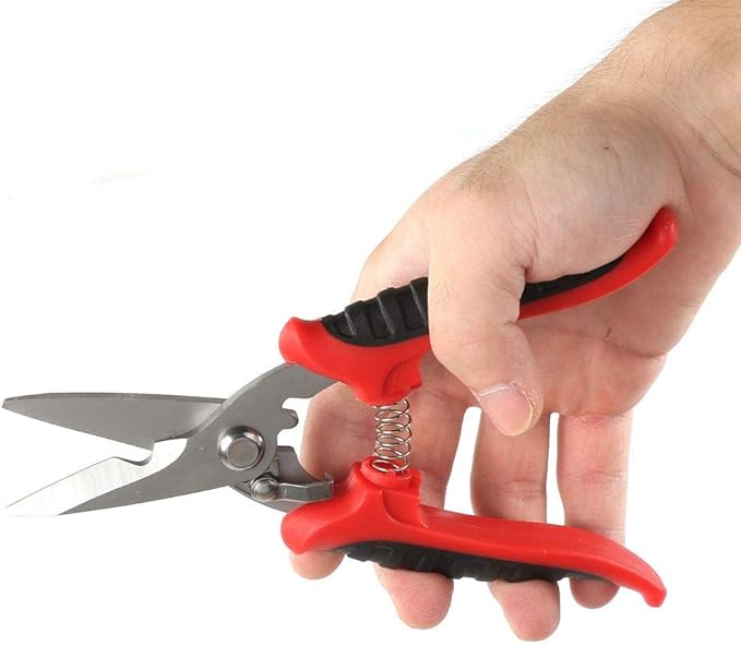 Heavy Duty Straight Cut Shears Metal Sheet Cutter 200mm Gardening Scissors NonSlip Handle for Hard Materials
