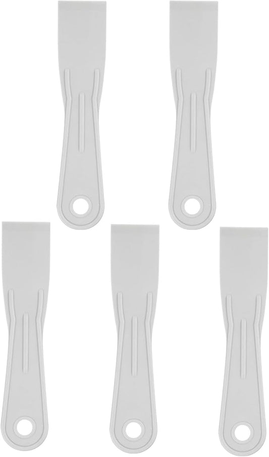 HARFINGTON 5pcs Putty Scraper 1.6" Width 1.7mm Thin Flexible Plastic Putty Knives for Taping Drywall Spreading Painting Wall Scratching Gray