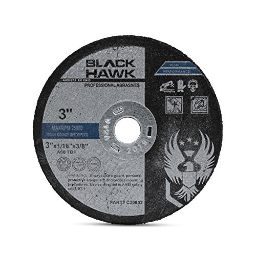 BHA Metal and Stainless Steel Cut Off Wheels for Die Grinders, 3??x 1/16??x 3/8??- 25 Pack