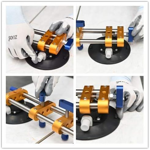 ZUOS A Pairs of Seamless seam Setter with 6" Suction Cups for Seam Joining & Leveling/Professional Countertop, granite竊?Stone, Marble Slab Installation. (double pole 2 PCS)