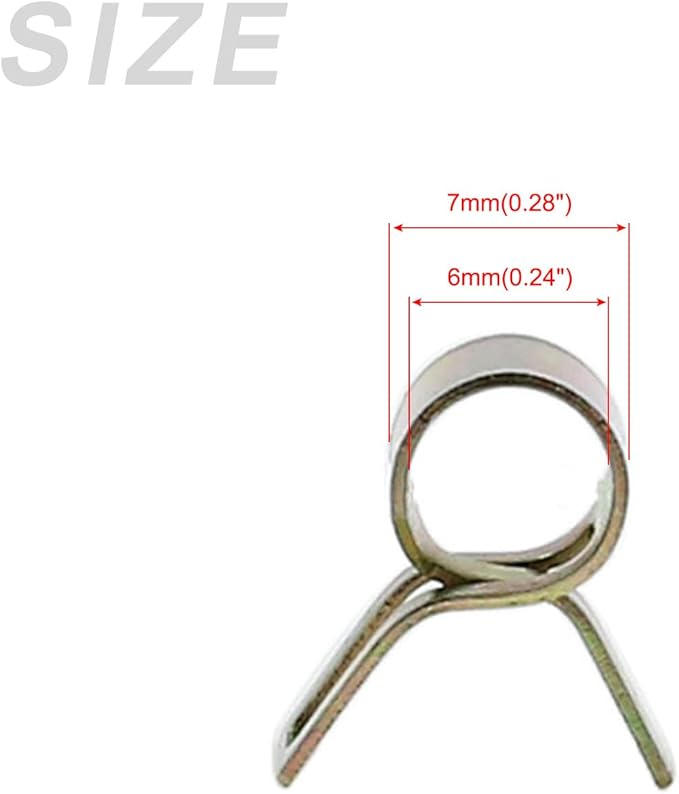 METALLIXITY Spring Hose Clamps (6mm/0.24") 40Pcs, Metal Clip - for Home Garden Tube Pipe Fastening