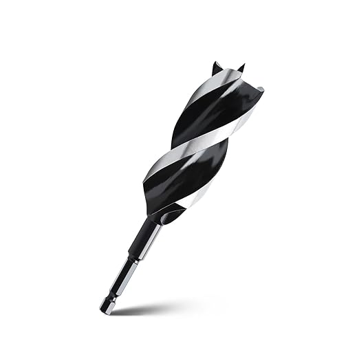 1-1/5'' x 6'' Auger Drill Bit for Wood, Hex Shank Tri Flute Ship Auger Long Drill Bit for Soft and Hard Wood,Tree Stump,Plastic,Drywall and Composite Materials