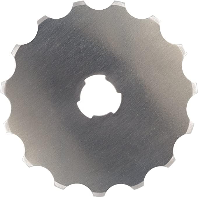 Fiskars 45mm Perforated Rotary Blade (1 Pack), Crochet Edge Skip Stitch Rotary Cutter Blade to Perforate Fleece, Fabric, Paper and More for Craft, Sewing, and Quilting Projects, Silver
