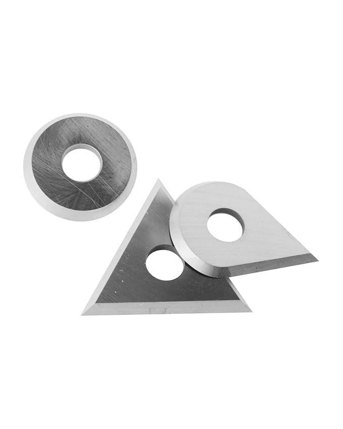 3 pcs Carbide Paint Scraper Blades, Round, Triangular and Drop Shaped Tungsten Steel Blades, Fit for 1in Scraper, for Removing Paint, Glue and Grout