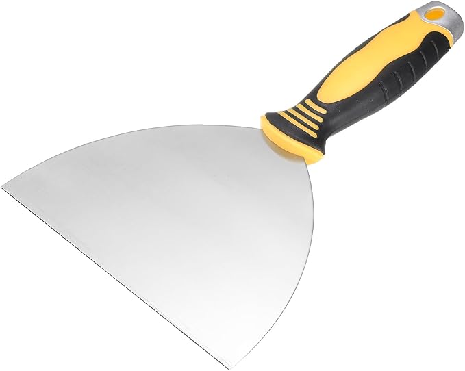 uxcell Putty Knife 6" High Carbon Steel Paint Scraper Flexible Drywall Repair Mud Knife for Removing Cement Wallpaper Mud Adhesive Taping with Metal Hammer End