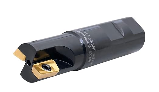 Accusize Industrial Tools 1'' 90 Deg Square Shoulder Indexable End Mill with Apkt1604 Inserts, 0056-0921
