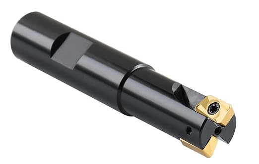 Accusize Industrial Tools 5/8'' 90 Deg Square Shoulder Indexable End Mill with 3-1/4'' Oal, Apkt11t3 Carbide Inserts, 2 Flute, 0056-0916