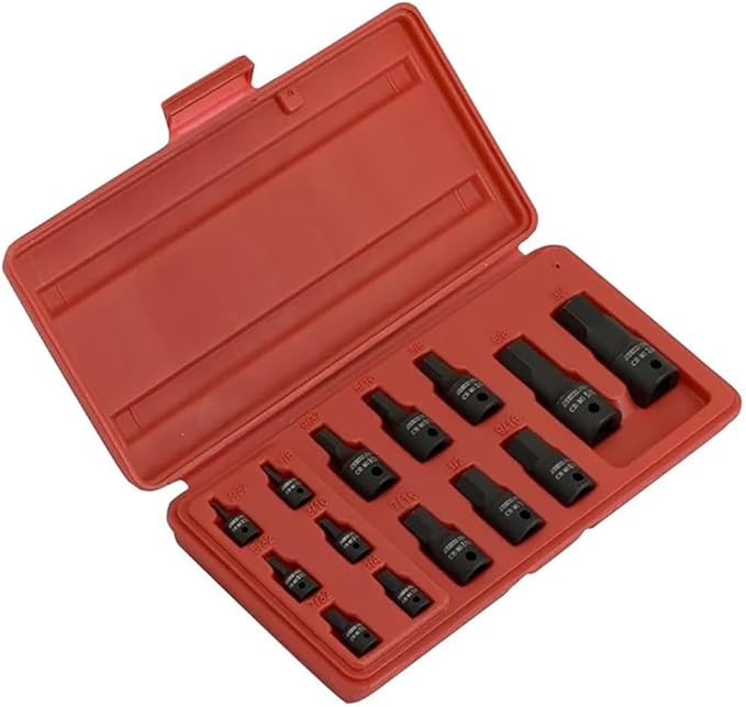 NEIKO 01142B Allen Bit Socket Set | 14 Piece | SAE | 3/32??to 3/4" | 1/4", 3/8??and 1/2" Drive | Cr-Mo Impact Grade