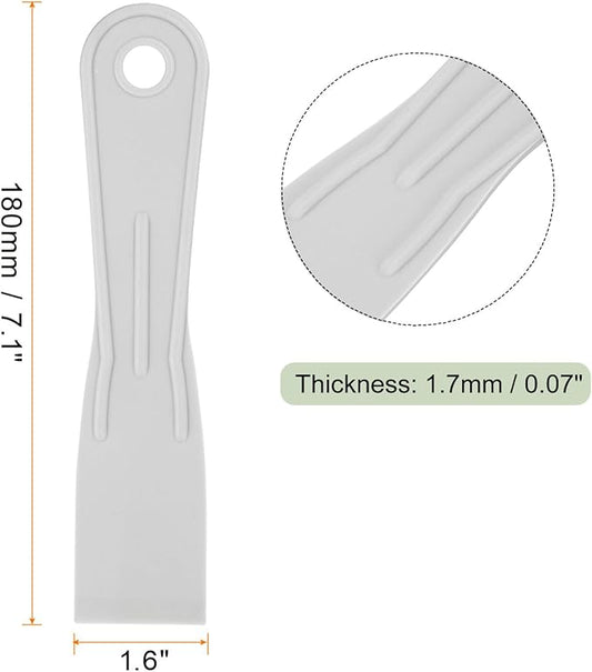 HARFINGTON 5pcs Putty Scraper 1.6" Width 1.7mm Thin Flexible Plastic Putty Knives for Taping Drywall Spreading Painting Wall Scratching Gray