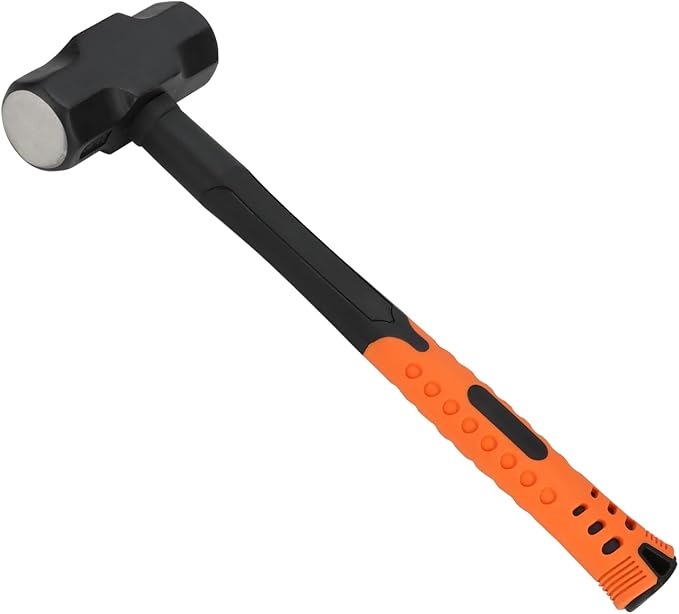 MANCHAP 2 PCS 14 Inch 3lbs Sledge Hammer with Fiberglass Handle, Drilling Crack Hammer, Club Hammer Tool for Demolition, Construction, Renovation, Orange