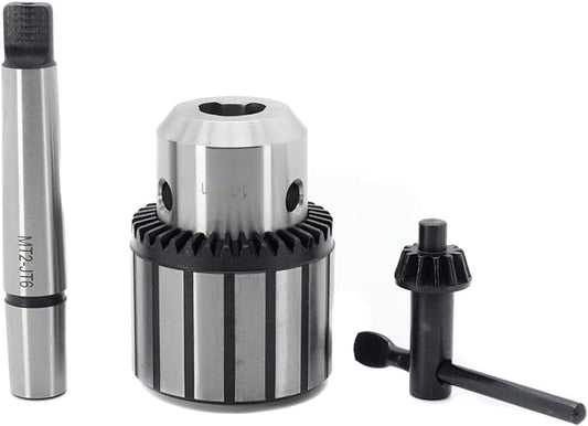 Drill Chuck JESTUOUS JT6 Key Type 5/8 Inch(1-16mm) with MT2 Morse Taper Arbor Heavy Duty Chucks