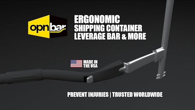OPNBar Version 4 (1 Pack) Large Mouth Leverage Bar - for Shipping Container Doors - with SAFER GRIP Gloves