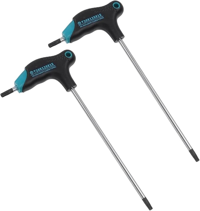 Antrader T20 Torx Wrench,Anti Tamper Proof Hex Key,Cr-V Steel T-Handle Dual End Long Arm Screwdriver 2pcs