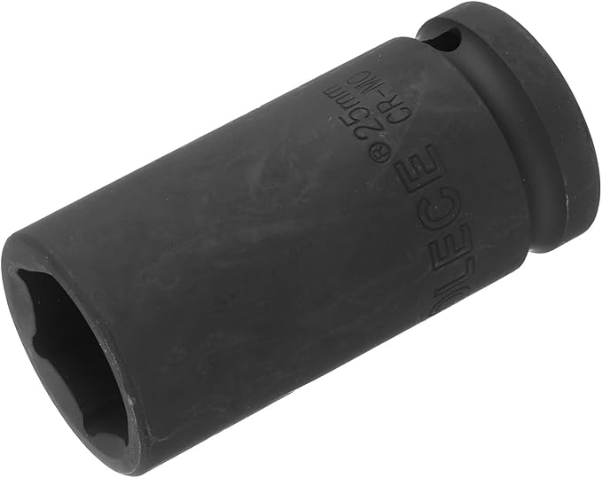 uxcell 3/4-Inch Drive 25mm 6-Point Deep Impact Socket, CR-MO Steel 78mm Length, Metric Sizes