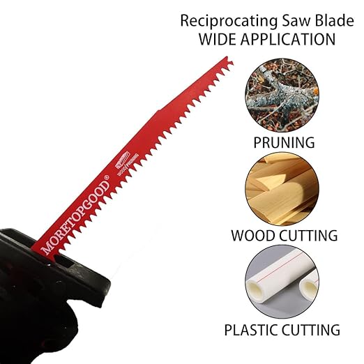 Wood Pruning Reciprocating Saw Blades - 12 Inch Saw Blades for Trees and Wood Cutting (10 Pack/5TPI)