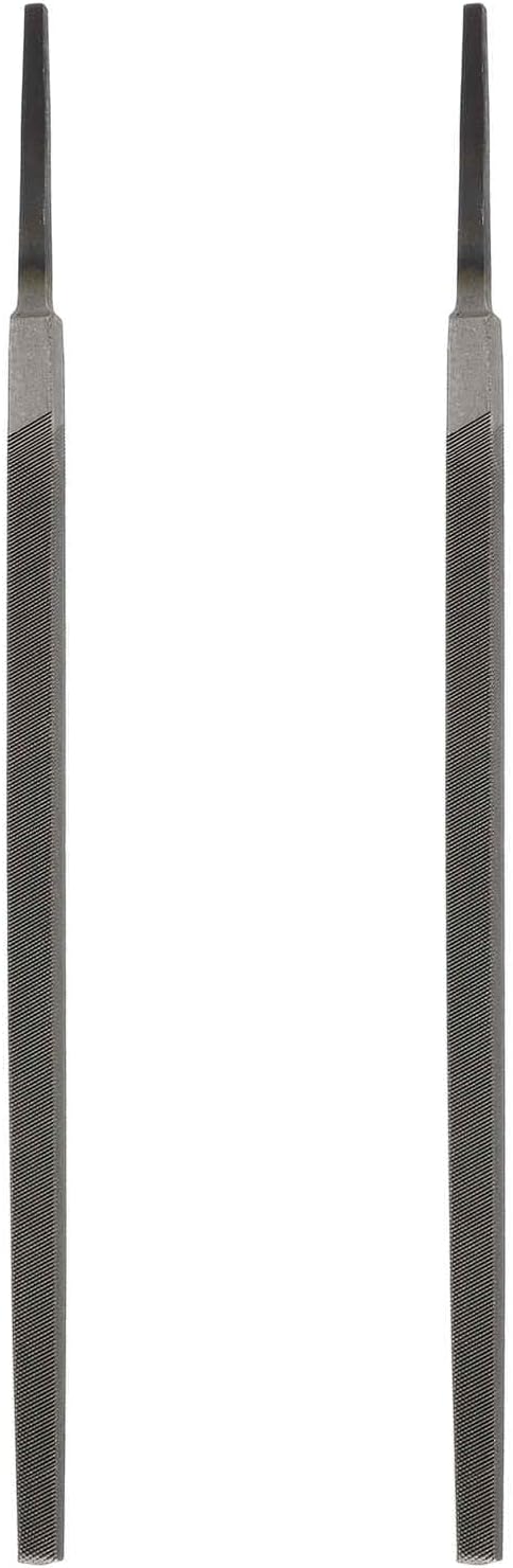 HARFINGTON 2 Pcs 6" Square Fine Cut File Double Cut Teeth Fine Metal File High Carbon Steel T12 without Handle for Metal Wood Finishing Roughing Shaping, Grey