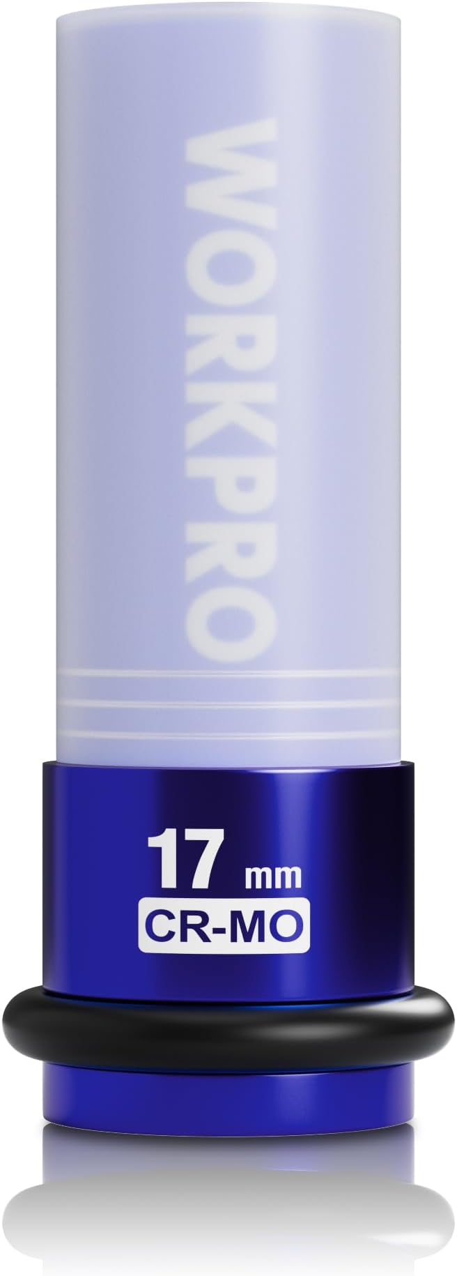 WORKPRO 1/2" Drive Lug Nut Impact Duty Socket, 17mm Deep Thin Wall Socket, Made of Premium Cr-Mo Steel, Non-Marring Lug Nut Wheel Sockets for Car