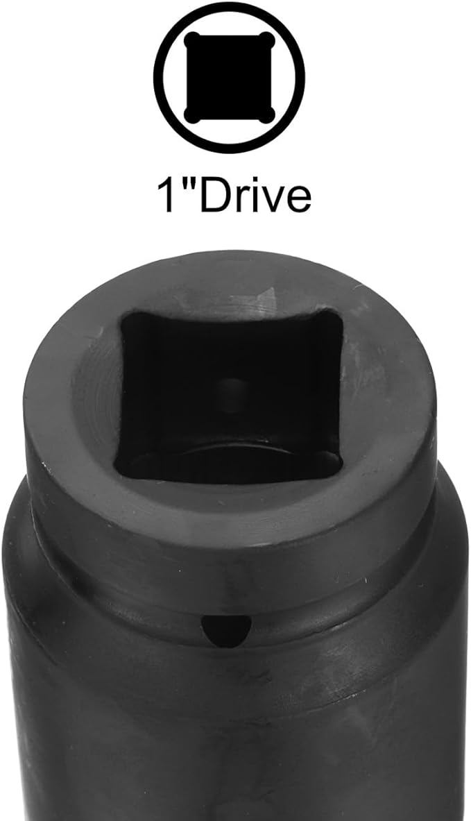 uxcell 1" Drive 38mm 12-Point Impact Socket, CR-MO Steel 80mm Length, Standard Metric Sizes