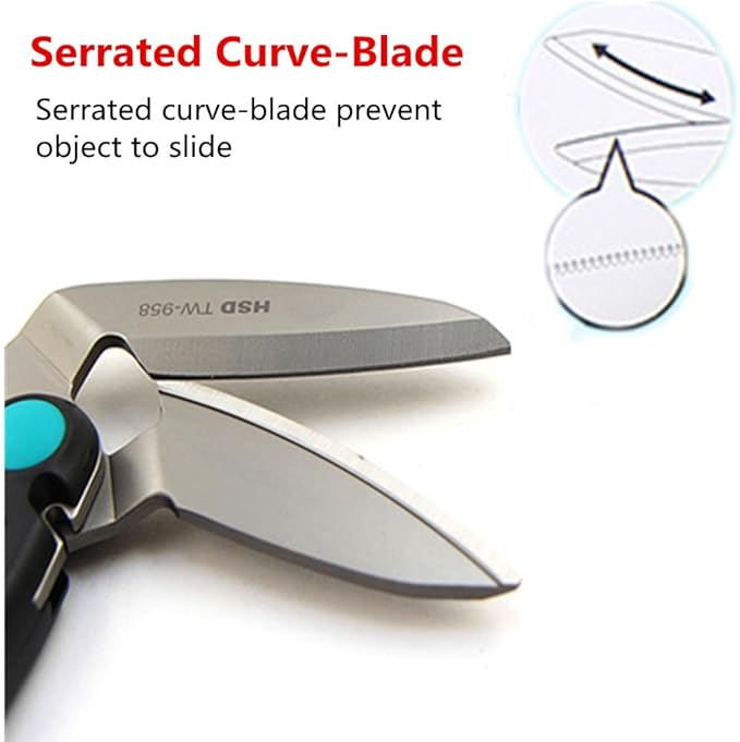 szhdxsy 10-Inch Heavy Duty Industrial Scissors - All Purpose Shears for Cardboard, Carpet, Thick Paper, Leather, Sewing Fabric - Extremely Sharp With Finely Serrated Blade