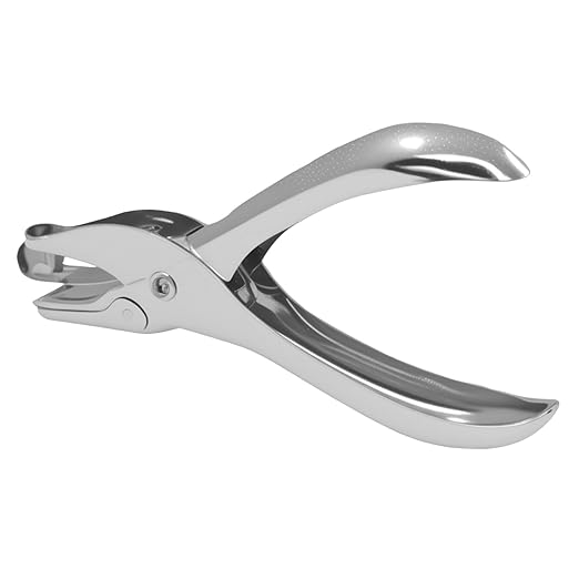 2 Pack 1/8 Inch Small Hole Punch, Metal Handheld Mini Single Hole Punch - Circle Shape, 8 Sheet Capacity for Tags, Clothing, Tickets, Cards & Crafts, Silver